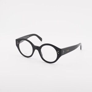 Celine CL50123I 001 Eyeglasses Shiny Black 48mm Round Frame